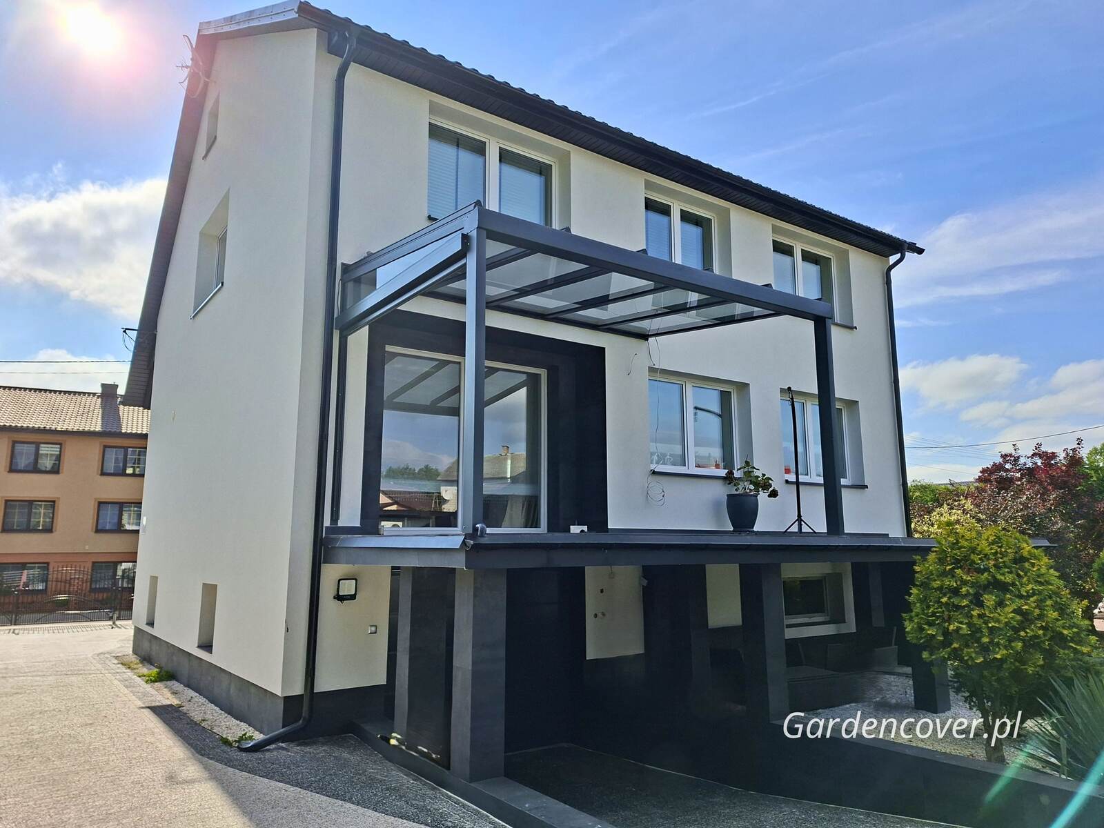 Rynna system premium z belką zadaszenie tarasu Poznań