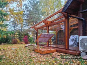 System przesuwny szyb na tarasie w Poznaniu oraz ściana stała w systemie ramowym