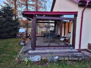 Taras z szybami przesuwnymi we Wrocławiu – boczna ściana przesuwna