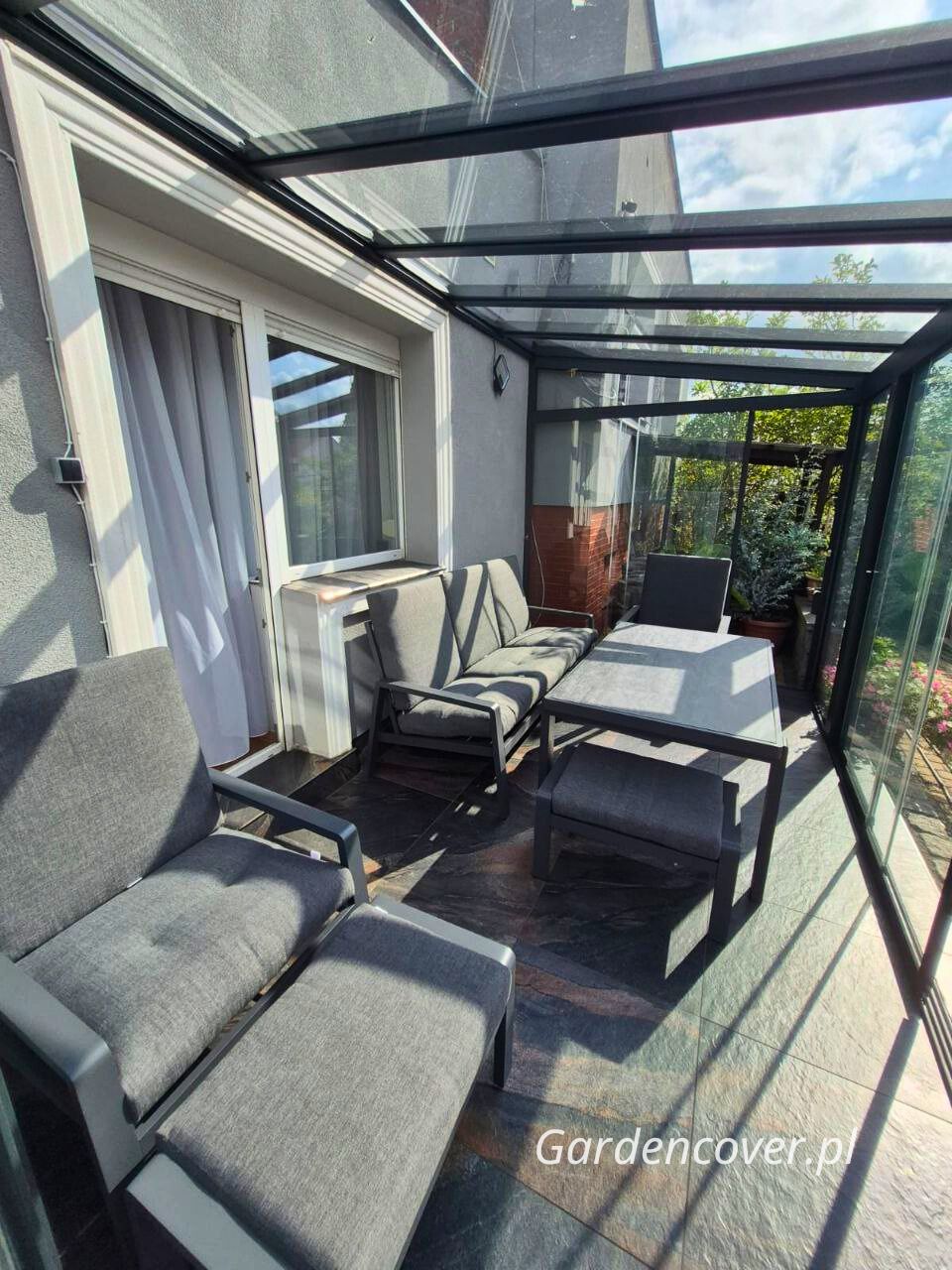 Dach szklany VSG 44.2 zabudowa tarasu Kalisz