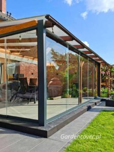 Aluminiowy słup narożny w systemie szyb przesuwnych Kalisz