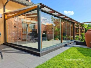 Taras z szybami przesuwnymi Kalisz zabudowa w kształcie litery L