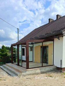 Boczne szyby ramowe zabudowa tarasu Łódź